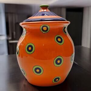 All U Can Handle Cookie Jar Cannister Dancing Dots Retro